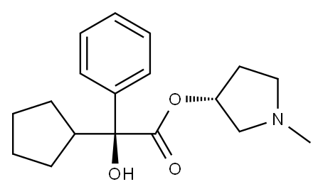 (S)-1-methylpyrrolidin-3-yl (R)-2-cyclopentyl-2-hydroxy-2-phenylacetate Structure