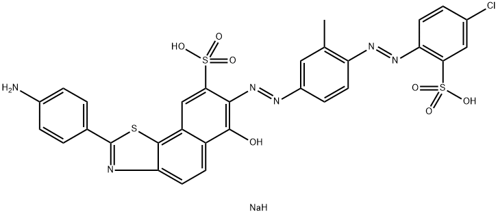 Naphtho[2,1-d]thiazole-8-sulfonic acid, 2-(4-aminophenyl)-7-[[4-[(4-chloro-2-sulfophenyl)azo]-3-methylphenyl]azo]-6-hydroxy-, disodium salt Structure