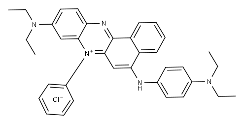 Benzo[a]phenazinium, 9-(diethylamino)-5-[[4-(diethylamino)phenyl]amino]-7-phenyl-, chloride Structure