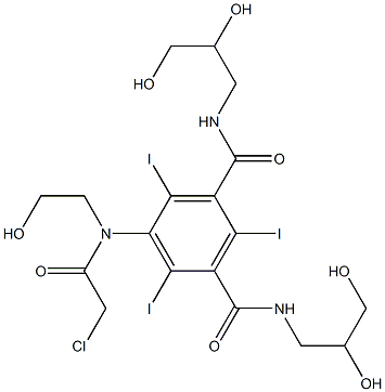 5-[2-chloro-N-(2-hydroxyethyl)acetamido]-N1,N3-bis(2,3-dihydroxypropyl)-2,4,6-triiodobenzene-1,3-dicarboxamide Structure