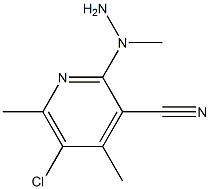 2-(1-methylhydrazinyl)-5-chloro-4,6-dimethylpyridine-3-carbonitrile Structure