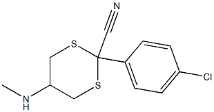2-(4-Chlorophenyl)-5-(methylamino)-1,3-dithiane-2-carbonitrile Structure