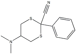 5-(Dimethylamino)-2-[phenyl]-1,3-dithiane-2-carbonitrile Structure