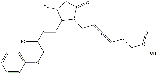 7-[3-Hydroxy-2-(3-hydroxy-4-phenoxy-1-butenyl)-5-oxocyclopentyl]-4,5-heptadienoic acid Structure
