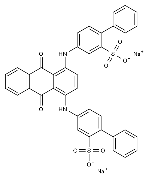 [1,1'-Biphenyl]sulfonic acid, 4,4''-[(9,10-dihydro-9,10-dioxo-1,4-anthracenediyl)diimino]bis-, disodium salt Structure