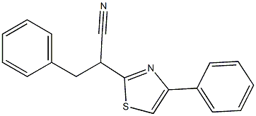3-phenyl-2-(4-phenylthiazol-2-yl)propanenitrile Structure