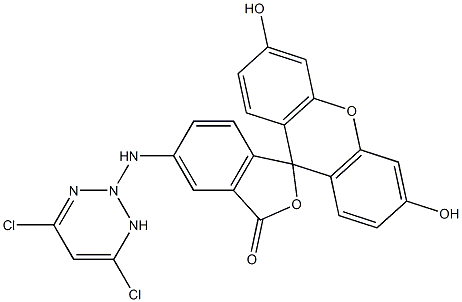 5-((4,6-dichlorotriazin-2-yl)amino)fluorescein Structure