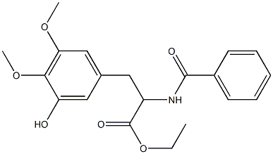 ETHYL 2-BENZAMIDO-3-(3-HYDROXY-4,5-DIMETHOXYPHENYL)PROPANOATE Structure