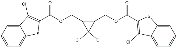 [2,2-dichloro-3-({[(3-chloro-1-benzothien-2-yl)carbonyl]oxy}methyl)cyclopropyl]methyl 3-chloro-1-benzothiophene-2-carboxylate Structure