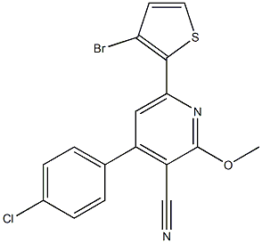 2-Methoxy-4-(4-chlorophenyl)-6-(3-bromo-2-thienyl)pyridine-3-carbonitrile Structure