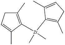 Bis(1,3-dimethylcyclopentadienyl) dimethyl zirconium Structure