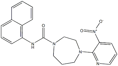 N1-(1-naphthyl)-4-(3-nitro-2-pyridyl)-1,4-diazepane-1-carboxamide Structure
