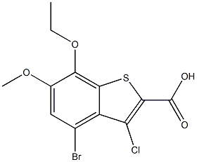 4-bromo-3-chloro-7-ethoxy-6-methoxybenzo[b]thiophene-2-carboxylic acid Structure