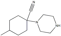 4-methyl-1-(piperazin-1-yl)cyclohexane-1-carbonitrile Structure