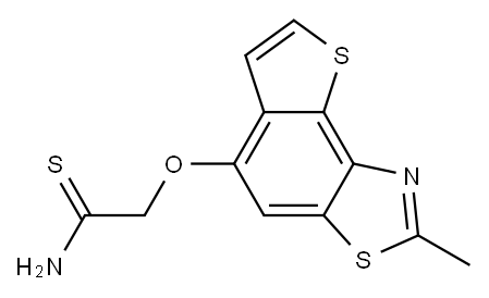 2-[(2-methylthieno[2,3-e][1,3]benzothiazol-5-yl)oxy]ethanethioamide Structure