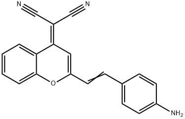 Propanedinitrile, 2-[2-[2-(4-aminophenyl)ethenyl]-4H-1-benzopyran-4-ylidene]- Structure