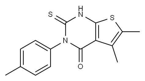 5,6-dimethyl-3-(4-methylphenyl)-2-sulfanylidene-1H-thieno[2,3-d]pyrimidin-4-one Structure