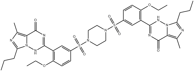 2,2'-((piperazine-1,4-disulfonyl)bis(2-ethoxy-5,1-phenylene))bis(5-methyl-7-propylimidazo[5,1-f][1,2,4]triazin-4(3H)-one) Structure