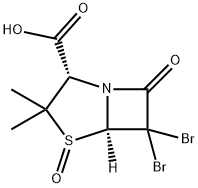 4-Thia-1-azabicyclo[3.2.0]heptane-2-carboxylic acid, 6,6-dibromo-3,3-dimethyl-7-oxo-, 4-oxide, (2S,5R)- Structure