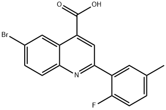 4-Quinolinecarboxylic acid, 6-bromo-2-(2-fluoro-5-methylphenyl)- Structure