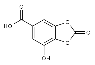 1,3-Benzodioxole-5-carboxylic acid, 7-hydroxy-2-oxo- Structure
