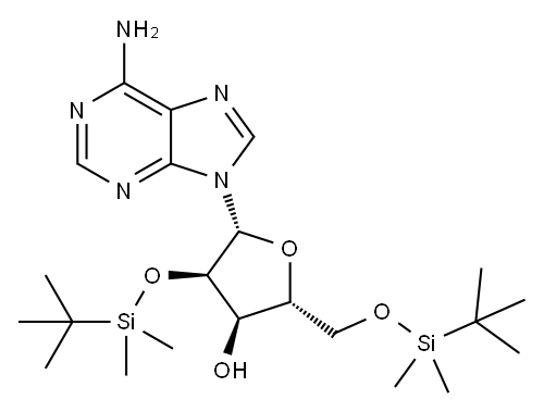 Adenosine, 2',5'-bis-O-[(1,1-dimethylethyl)dimethylsilyl]- Structure