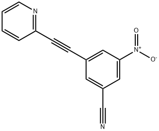 Benzonitrile, 3-nitro-5-[2-(2-pyridinyl)ethynyl]- Structure