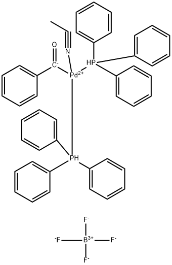 Palladium(1+), (acetonitrile)benzoylbis(triphenylphosphine)-, (SP-4-1)-, tetrafluoroborate(1-) (9CI) Structure