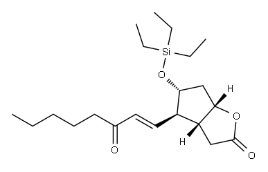 2H-Cyclopenta[b]furan-2-one, hexahydro-4-[(1E)-3-oxo-1-octen-1-yl]-5-[(triethylsilyl)oxy]-, (3aR,4R,5R,6aS)- Structure