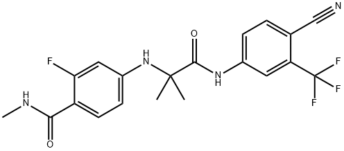 4-[1-(4-cyano-3-trifluoromethyl-phenylcarbamoyl)-1-methyl-ethylamino]-2-fluoro-N- Structure