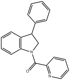 Methanone, (2,3-dihydro-3-phenyl-1H-indol-1-yl)-2-pyridinyl- Structure