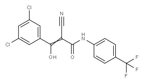 2-Propenamide, 2-cyano-3-(3,5-dichlorophenyl)-3-hydroxy-N-[4-(trifluoromethyl)phenyl]- Structure
