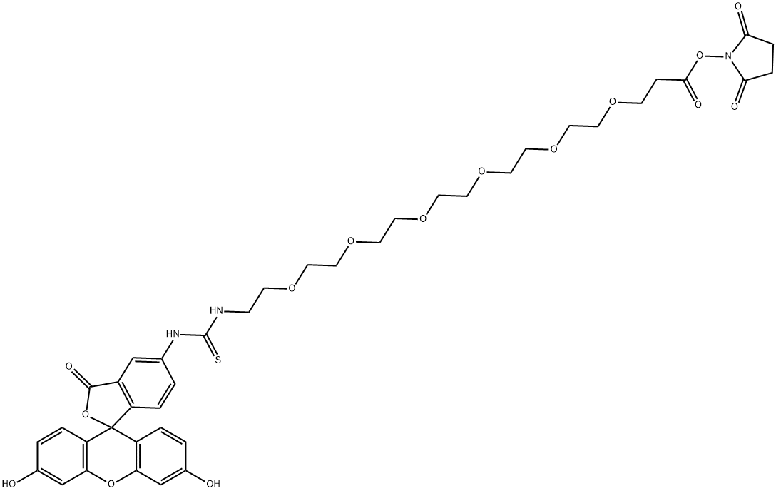 Fluorescein-PEG6-NHS ester Structure