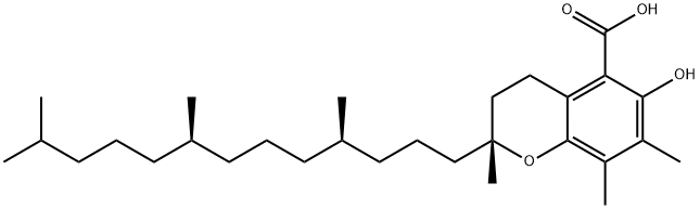 2H-1-Benzopyran-5-carboxylic acid, 3,4-dihydro-6-hydroxy-2,7,8-trimethyl-2-[(4R,8R)-4,8,12-trimethyltridecyl]-, (2R)- Structure