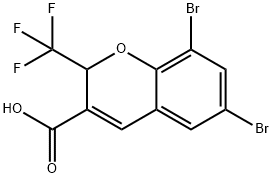 2H-1-Benzopyran-3-carboxylic acid, 6,8-dibromo-2-(trifluoromethyl)- Structure