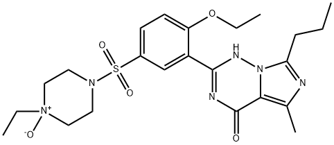 Imidazo[5,1-f][1,2,4]triazin-4(1H)-one, 2-[2-ethoxy-5-[(4-ethyl-4-oxido-1-piperazinyl)sulfonyl]phenyl]-5-methyl-7-propyl- Structure