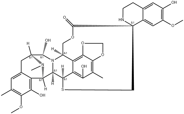 Spiro[6,16-(epithiopropanoxymethano)-7,13-imino-12H-1,3-dioxolo[7,8]isoquino[3,2-b][3]benzazocine-20,1'(2'H)-isoquinolin]-19-one, 3',4',6,6a,7,13,14,16-octahydro-5,6',8,14-tetrahydroxy-7',9-dimethoxy-4,10,23-trimethyl-, (1'R,6R,6aR,7R,13S,14S,16R)- (9CI) Structure