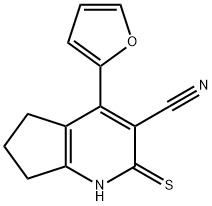 1H-Cyclopenta[b]pyridine-3-carbonitrile, 4-(2-furanyl)-2,5,6,7-tetrahydro-2-thioxo- Structure