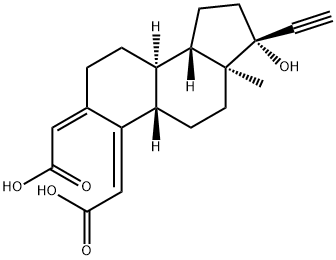 Acetic acid, 2-[(3R,3aS,5aS,6Z,9aR,9bS)-6-(carboxymethylene)-3-ethynyldodecahydro-3-hydroxy-3a-methyl-7H-benz[e]inden-7-ylidene]-, (2Z)- Structure