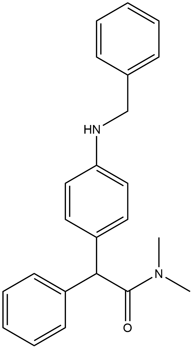 Benzeneacetamide, N,N-dimethyl-α-phenyl-4-[(phenylmethyl)amino]- Structure