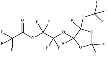 Acetic acid, 2,2,2-trifluoro-, 1,1,2,2-tetrafluoro-2-[[2,2,4,5-tetrafluoro-5-(trifluoromethoxy)-1,3-dioxolan-4-yl]oxy]ethyl ester Structure
