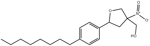 3-Furanmethanol, tetrahydro-3-nitro-5-(4-octylphenyl)- Structure