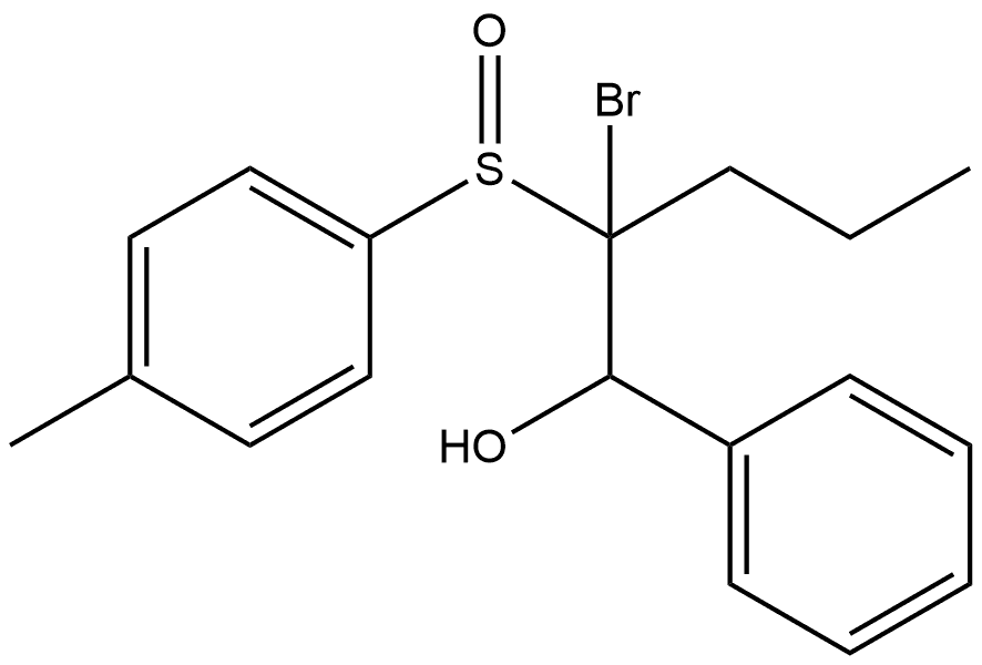 Benzenemethanol, α-[1-bromo-1-[(4-methylphenyl)sulfinyl]butyl]- Structure
