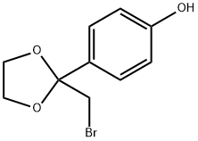 Phenol, 4-[2-(bromomethyl)-1,3-dioxolan-2-yl]- Structure