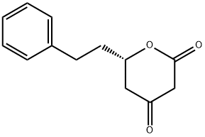 2H-Pyran-2,4(3H)-dione, dihydro-6-(2-phenylethyl)-, (6S)- Structure