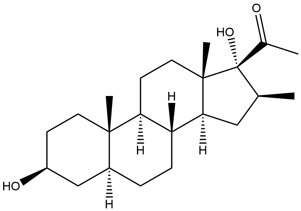 (3β,5α,16β)-3,17-Dihydroxy-16-methylpregnan-20-one Structure