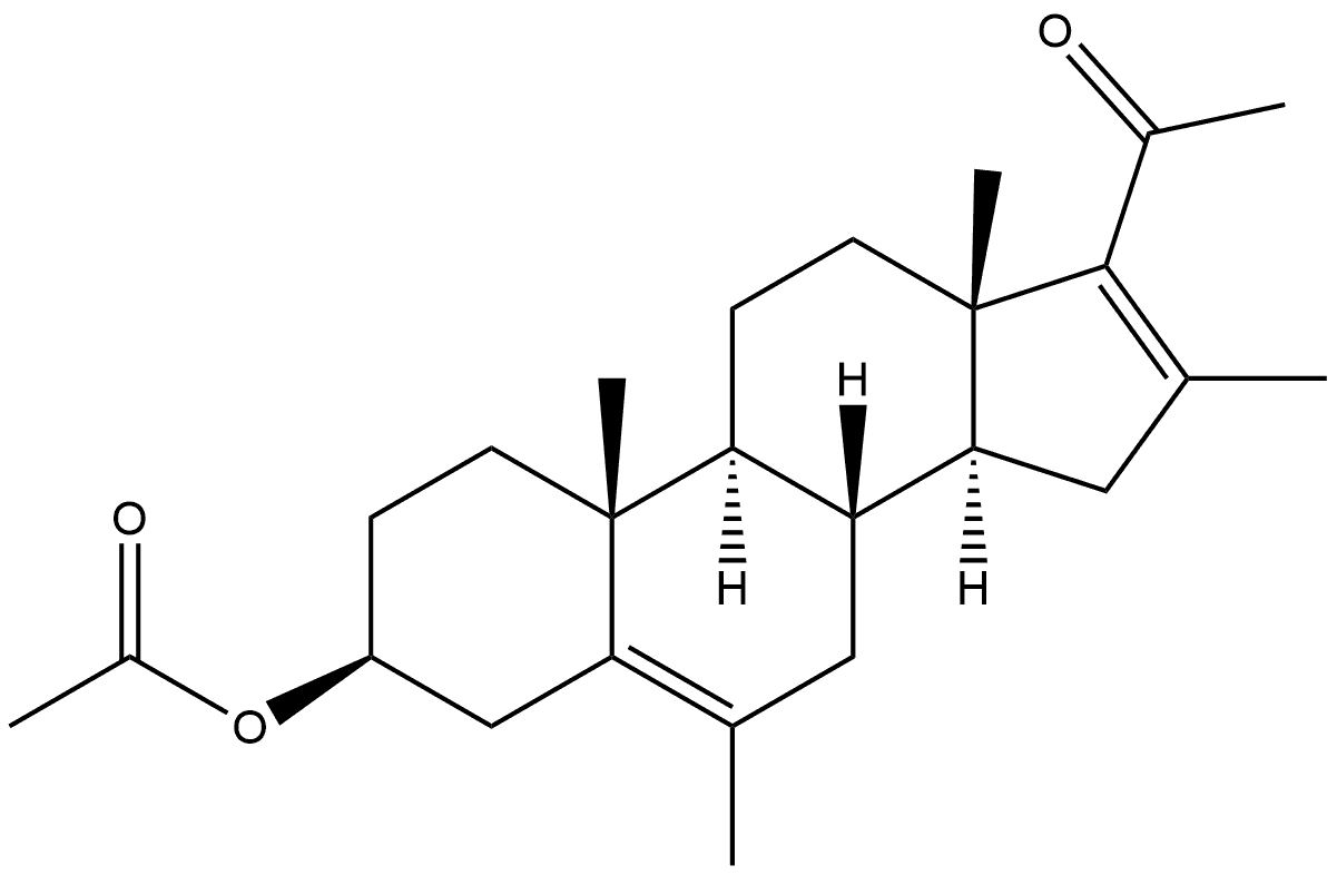 6,16-DIMETHYL-16-DEHYDROPREGNENOLONE ACETATE) Structure