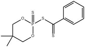 1,3,2-Dioxaphosphorinane, 5,5-dimethyl-2-[(phenylthioxomethyl)thio]-, 2-sulfide (9CI) Structure