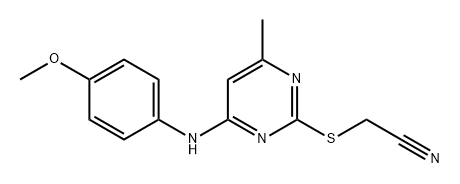 Acetonitrile, 2-[[4-[(4-methoxyphenyl)amino]-6-methyl-2-pyrimidinyl]thio]- Structure
