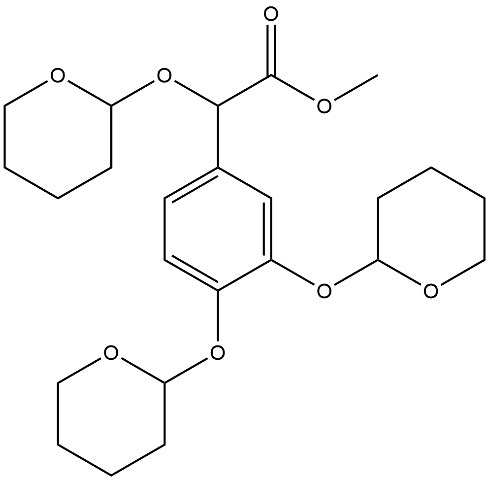 α,3,4-Tris[(tetrahydro-2H-pyran-2-yl)oxy]benzeneacetic Acid Methyl Ester Structure